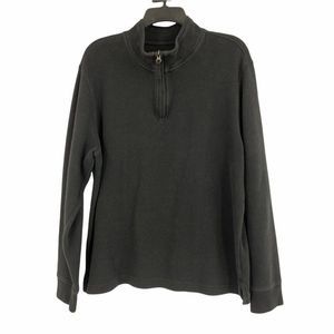 Men's George 1/4 Zip Sweater Cotton Rib Black L